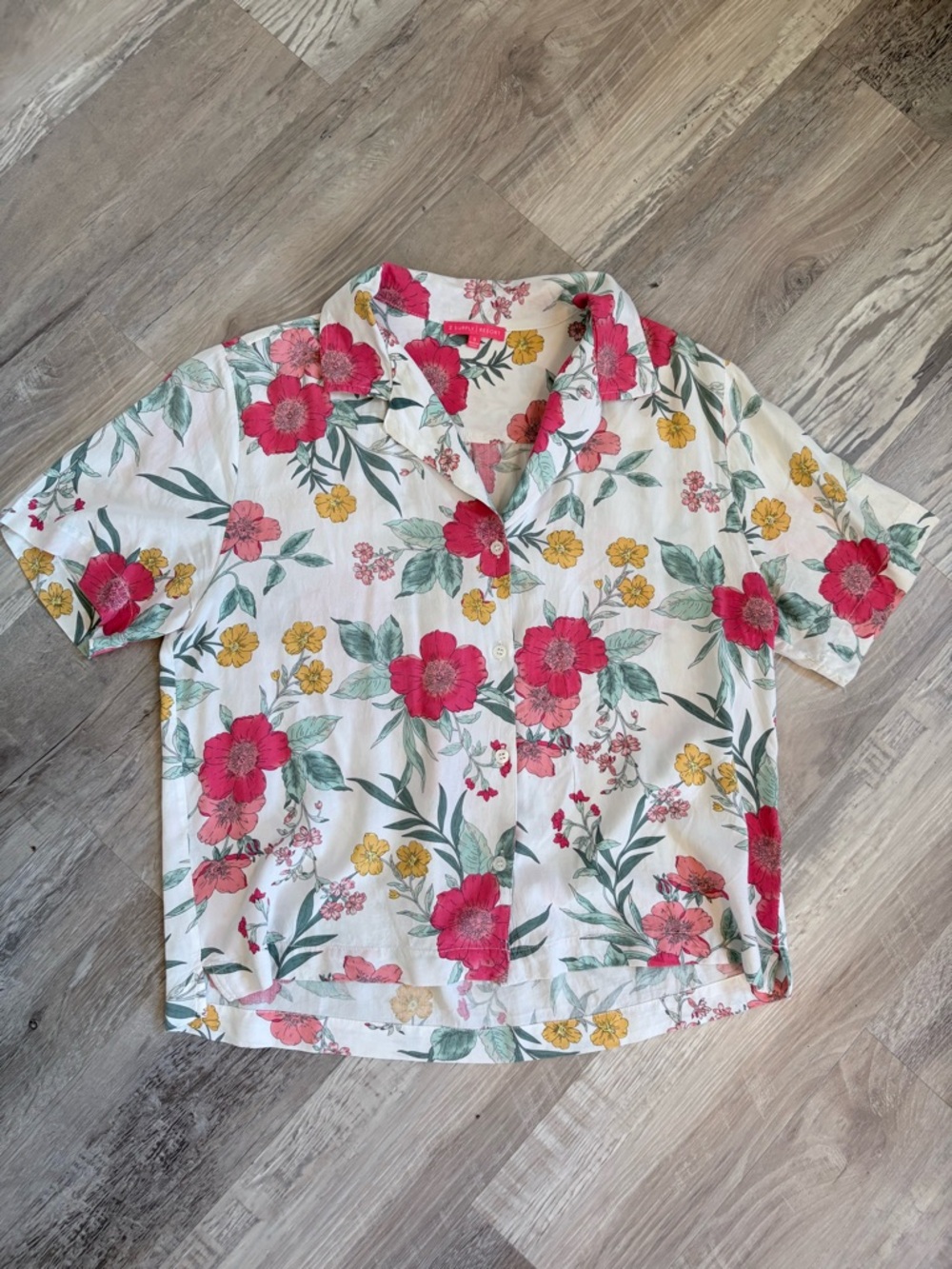 Z SUPPLY Resort Size Small Floral Button-Up Short Sleeve Shir - Picture 4 of 6
